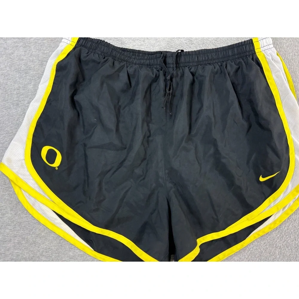 Oregon Ducks Nike Dri Fit Lined Running Shorts (Women's Large) Black - 3